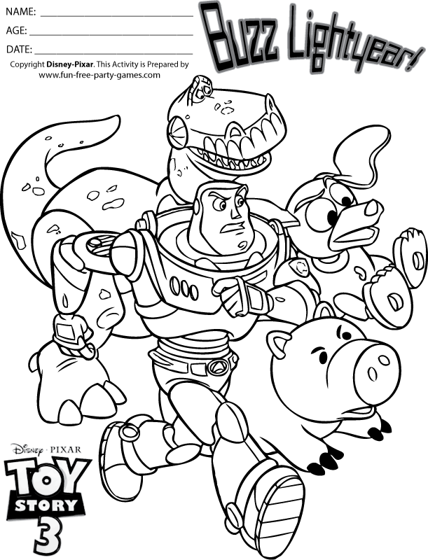 Plansa de colorat cu Toy Story 34 89